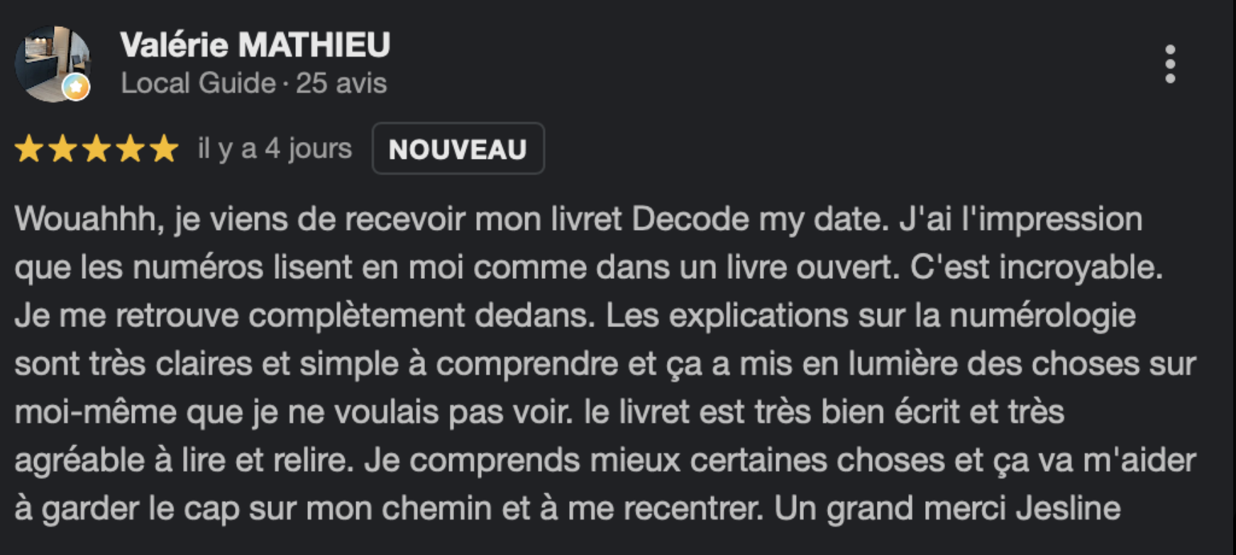 Avis de Valérie Mathieu